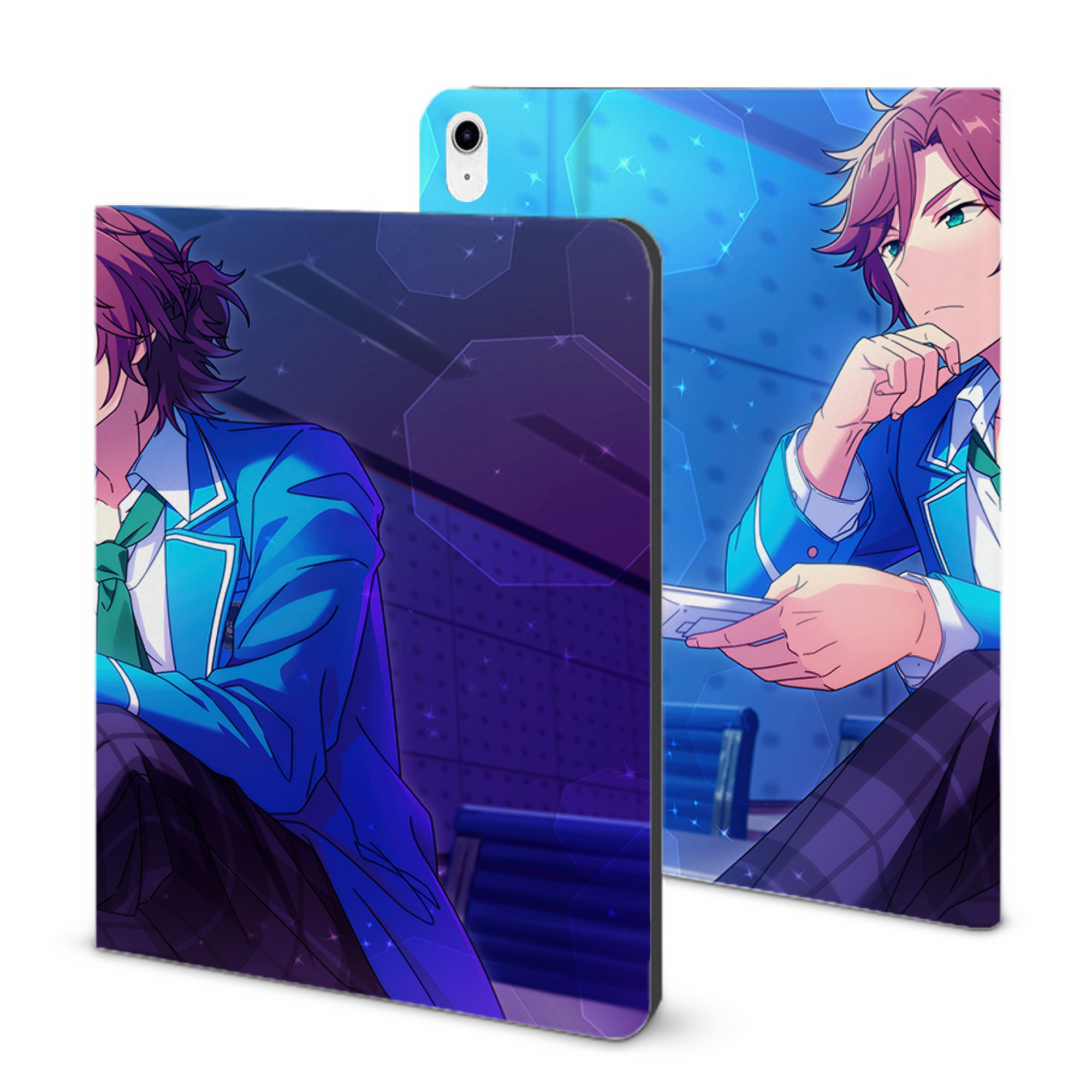 （画像用） あんさんぶるスターズ! Ensemble Stars IPad ケース ブック型 PUレザー TPU 耐衝撃 軽量 薄型 ペン収納なし 全面保護 IPad 各モデル対応